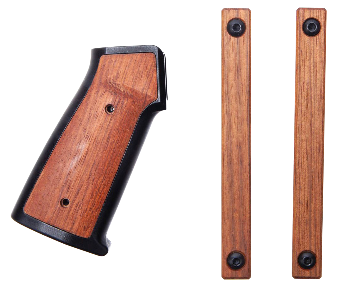 Sharps Bros SBARG01 AR-15 Grip Set Black Cerakote 6061-T6 Aluminum w/Brazilian Cherry Inserts