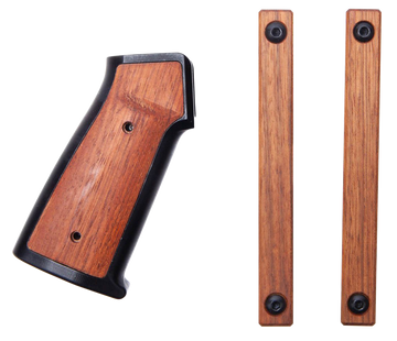 Sharps Bros SBARG01 AR-15 Grip Set Black Cerakote 6061-T6 Aluminum w/Brazilian Cherry Inserts