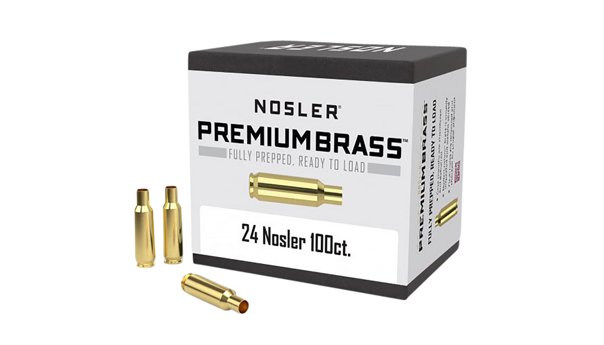 Nosler Premium Brass 24 Nosler Unprimed Rifle Brass 100/Box