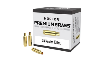 Nosler Premium Brass 24 Nosler Unprimed Rifle Brass 100/Box