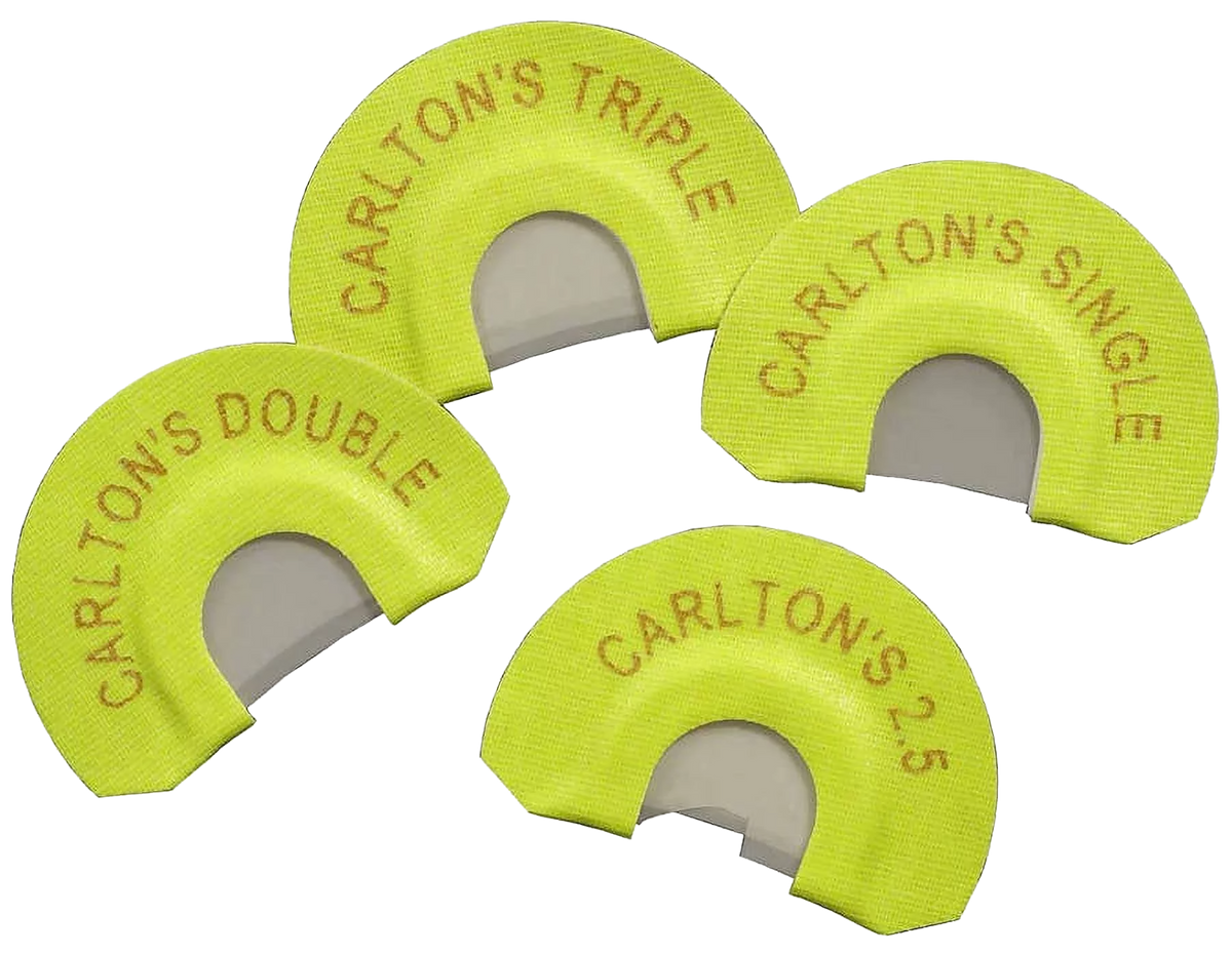 Wayne Carlton's Calls 70314 Essential Elk Diaphragm Call 4-Pack - Single/Double/Triple/2.5 Reed - Yellow