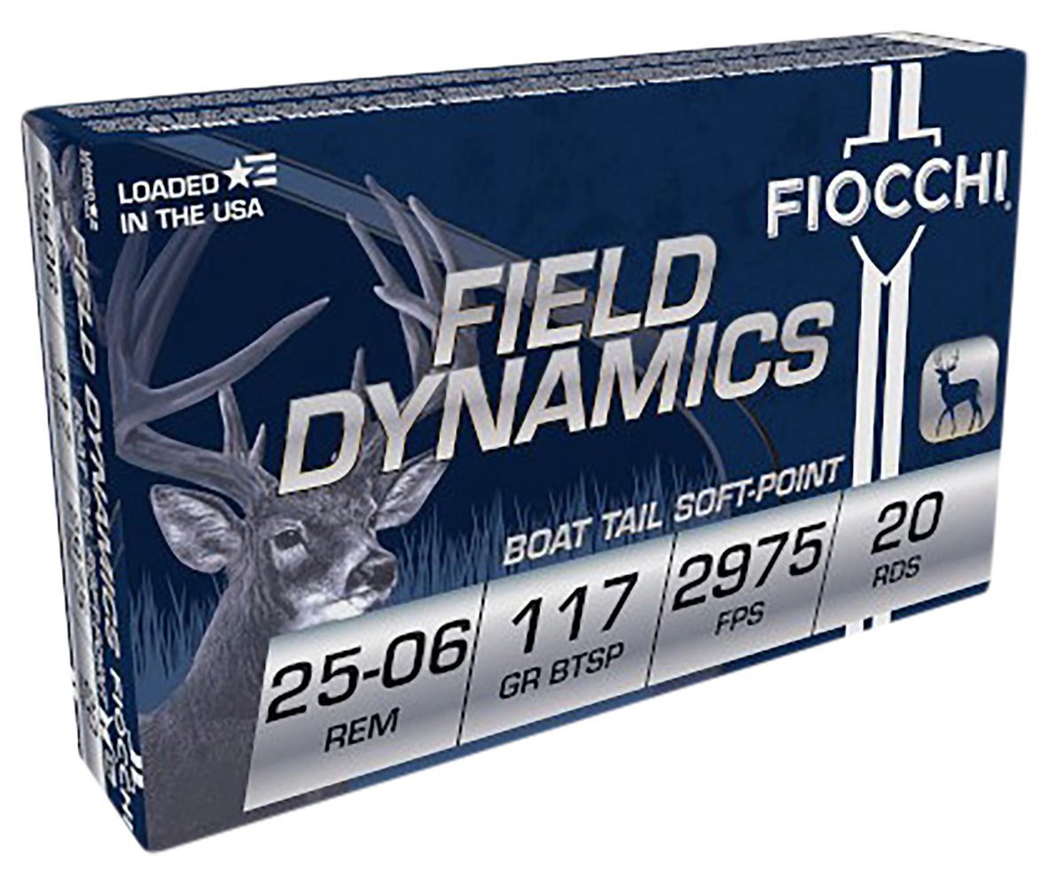 Fiocchi 2506B Field Dynamics 25-06 Rem 117gr Pointed Soft Point 20 Bx/10 Cs - Box or Case