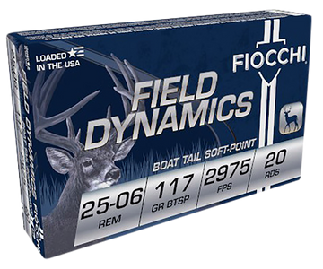 Fiocchi 2506B Field Dynamics 25-06 Rem 117gr Pointed Soft Point 20 Bx/10 Cs - Box or Case