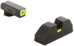 Ameriglo GL615 CAP Sight Set for Glock Gen 1-4 10mm/.45/.357 - Green Tritium LumiGreen Outline Front / LumiGreen Bar Rear
