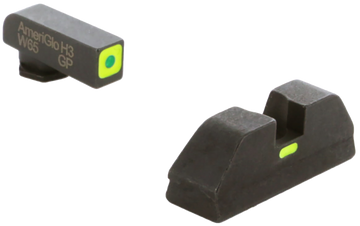 Ameriglo GL615 CAP Sight Set for Glock Gen 1-4 10mm/.45/.357 - Green Tritium LumiGreen Outline Front / LumiGreen Bar Rear