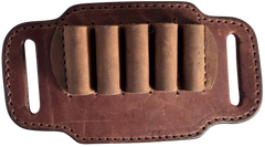 1791 Gunleather HNTABSMRBRWA Ammo Belt Slide Brown Leather - Holds 5 Magnum Rifle Shells