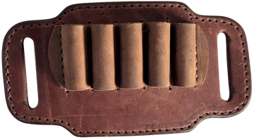 1791 Gunleather HNTABSMRBRWA Ammo Belt Slide Brown Leather - Holds 5 Magnum Rifle Shells