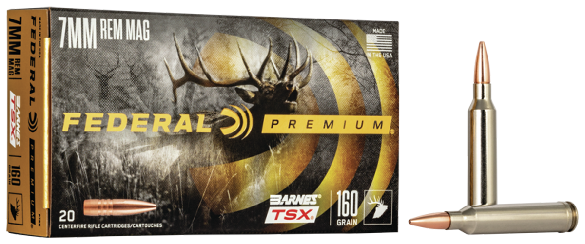 Federal Premium 7mm Rem Mag 160gr Barnes TSX 20rd - Box or Case