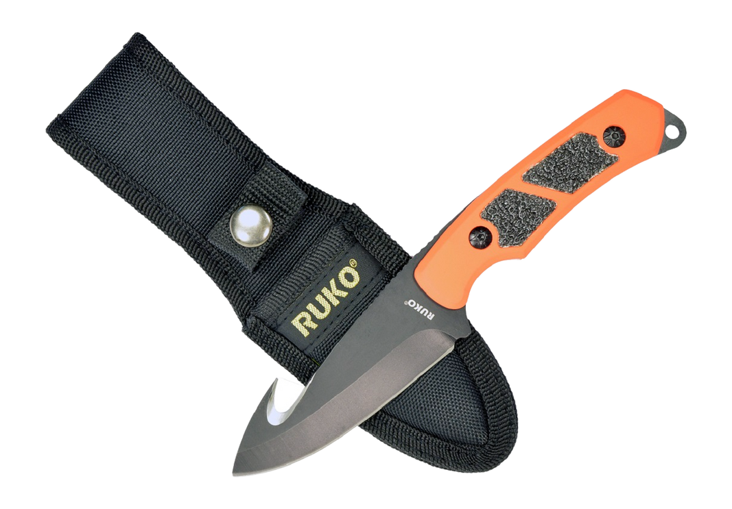 Rynoblade Knives RUKO RUK0105BZ-CS 440A 3-1/4" Gut Hook Fixed Blade Skinning Knife
