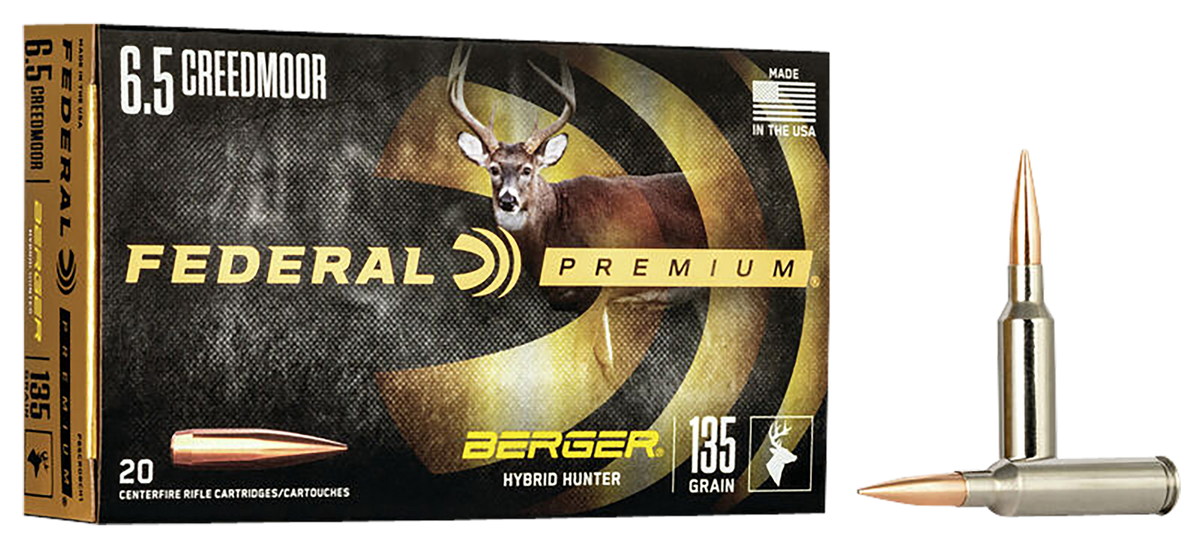 Federal Premium 6.5 Creedmoor 135gr Berger Hybrid Hunter 20 Rd - Box or Case