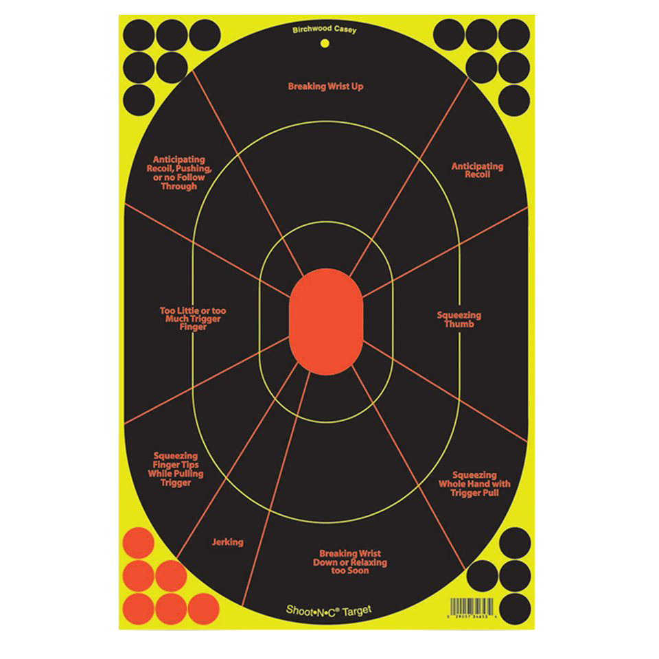Birchwood Casey Shoot-N-C 12"x18" Oval Silhouette Self-Adhesive Paper Reactive Target 5 Pack