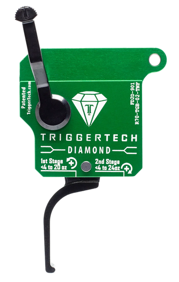 TriggerTech Diamond Remington 700 Two-Stage Flat Clean Trigger 0.50-2.80 lbs Right Hand - Green/Black Finish