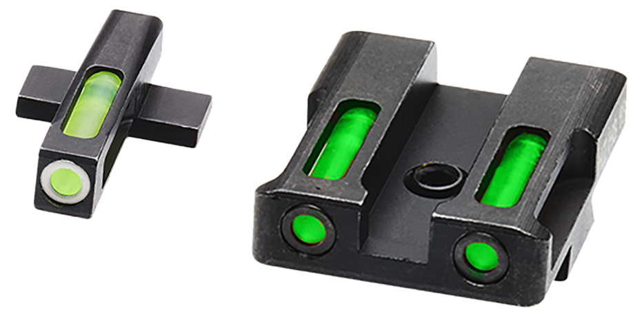 HiViz XDN321 LiteWave H3 Sight Set for Springfield XD - Green Tritium White Outline Front / Green Fiber Optic Rear