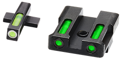 HiViz XDN321 LiteWave H3 Sight Set for Springfield XD - Green Tritium White Outline Front / Green Fiber Optic Rear