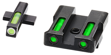 HiViz XDN321 LiteWave H3 Sight Set for Springfield XD - Green Tritium White Outline Front / Green Fiber Optic Rear