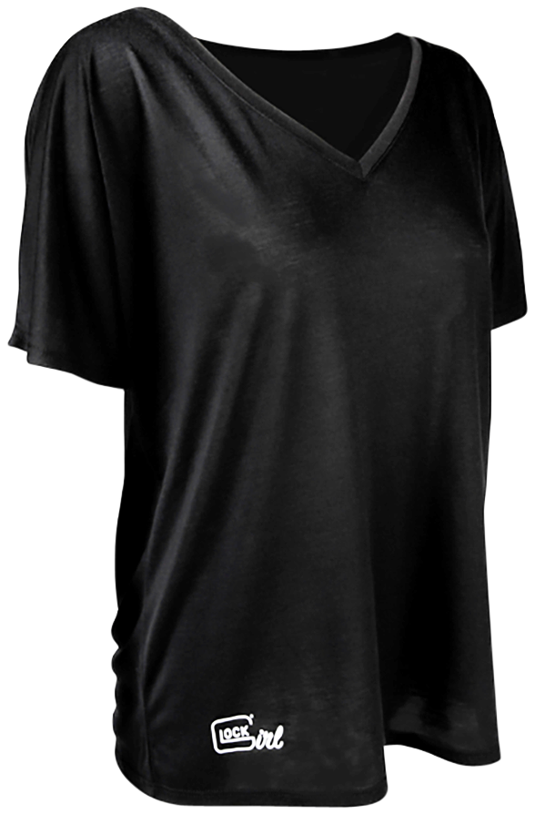 Glock Girl Relaxed V-Neck T-Shirt Black Large
