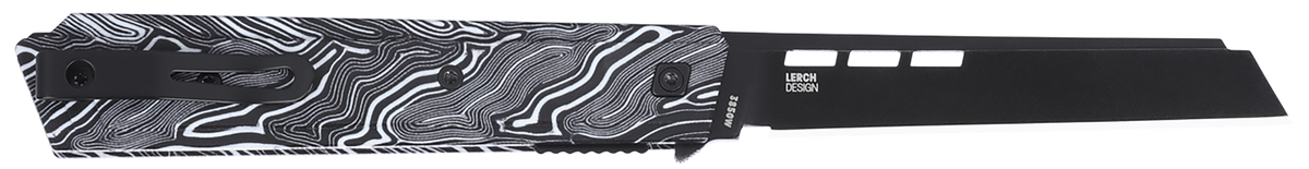 Columbia River CRKT Zephyr 3.22" Sheepsfoot Plain 14C28N Black TiNi Marbled Black/White G10 Folding Knife