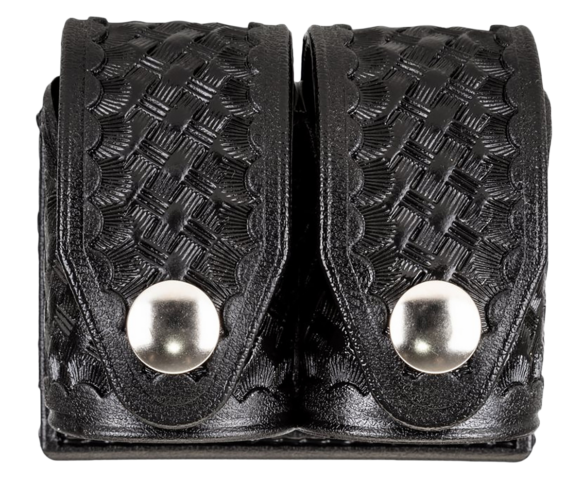 HKS 203BLBN SpeedLoader Case Double Large Black Hytrel Basket Weave 2.25"