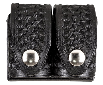 HKS 203BLBN SpeedLoader Case Double Large Black Hytrel Basket Weave 2.25"