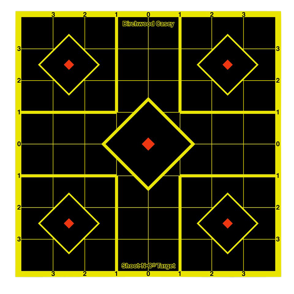 Birchwood Casey Shoot-N-C 8" 5-Diamond Reactive Self-Adhesive Paper Target 15 Pack