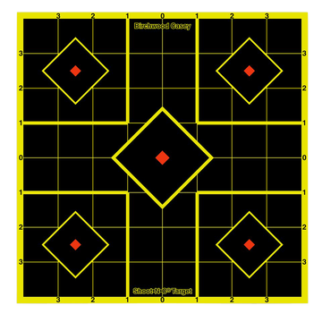 Birchwood Casey Shoot-N-C 8" 5-Diamond Reactive Self-Adhesive Paper Target 15 Pack