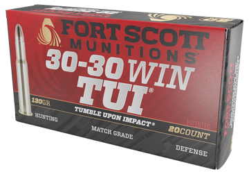 Fort Scott Munitions Tumble Upon Impact (TUI) 30-30 Win 130gr Solid Copper Spun - Box or Case