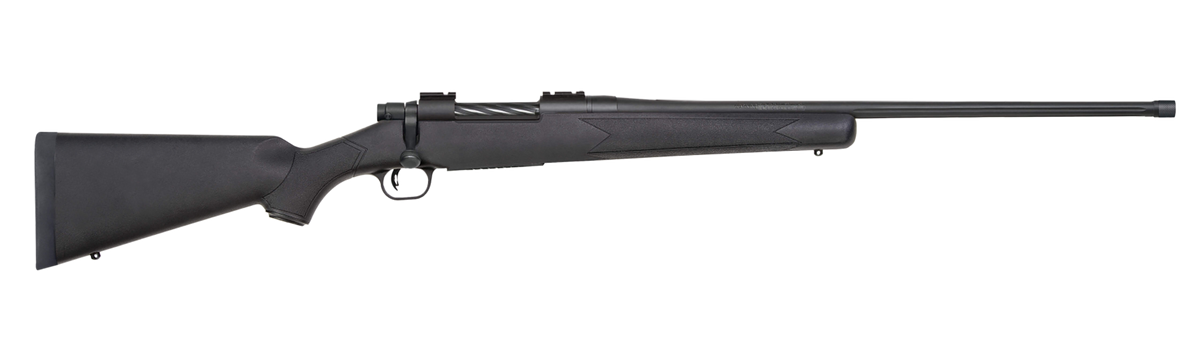 Mossberg Patriot Carbine 6.5 PRC 20" 5+1 Bolt-Action Rifle - Matte Blued Threaded Bull Barrel, Black Synthetic Stock
