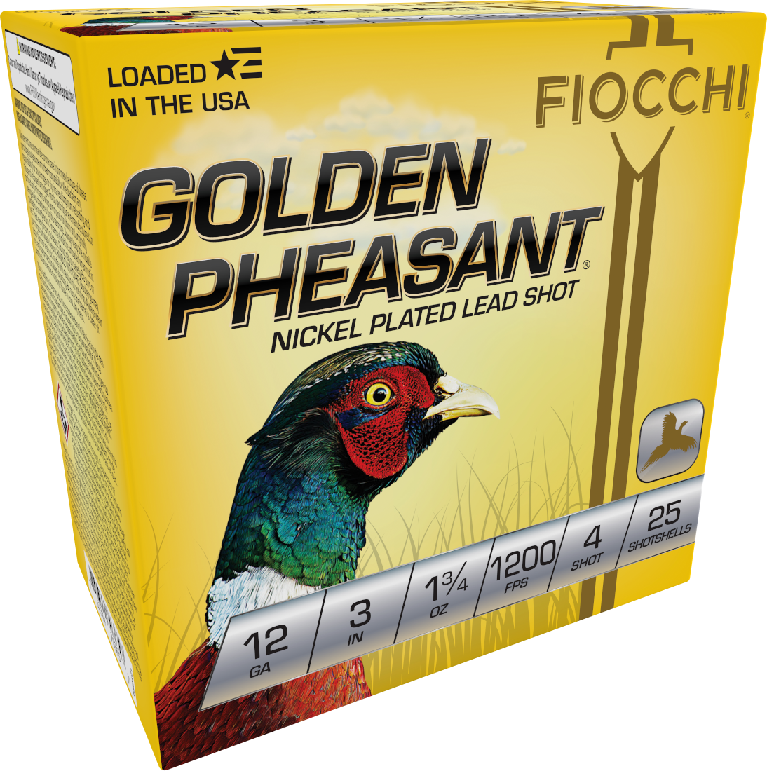 Fiocchi Golden Pheasant Extrema 12 Gauge 3" 1 3/4 oz #4 Shot 25 Bx/10 Cs - Box or Case