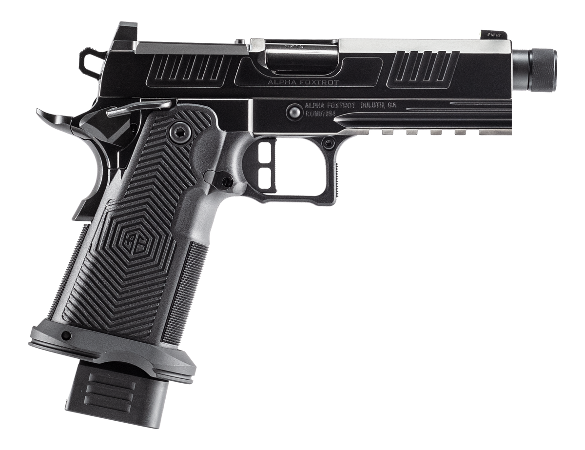 Alpha Foxtrot AF1911 Romulus 9mm Luger 4.25" 20+1 Semi-Auto Pistol - Black, Threaded Barrel