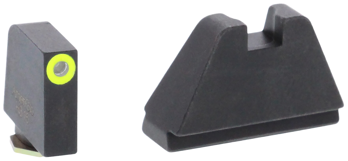 Ameriglo GL682 Optic Compatible Sight Set for Glock 5XL Tall - Green Tritium LumiGreen Outline Front / Flat Black Rear
