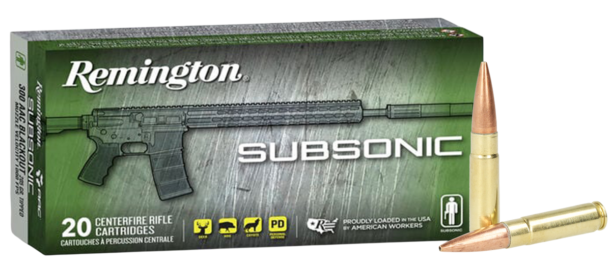Remington Ammunition Subsonic 300 Blackout 220gr Open Tip Flat Base - Box or Case