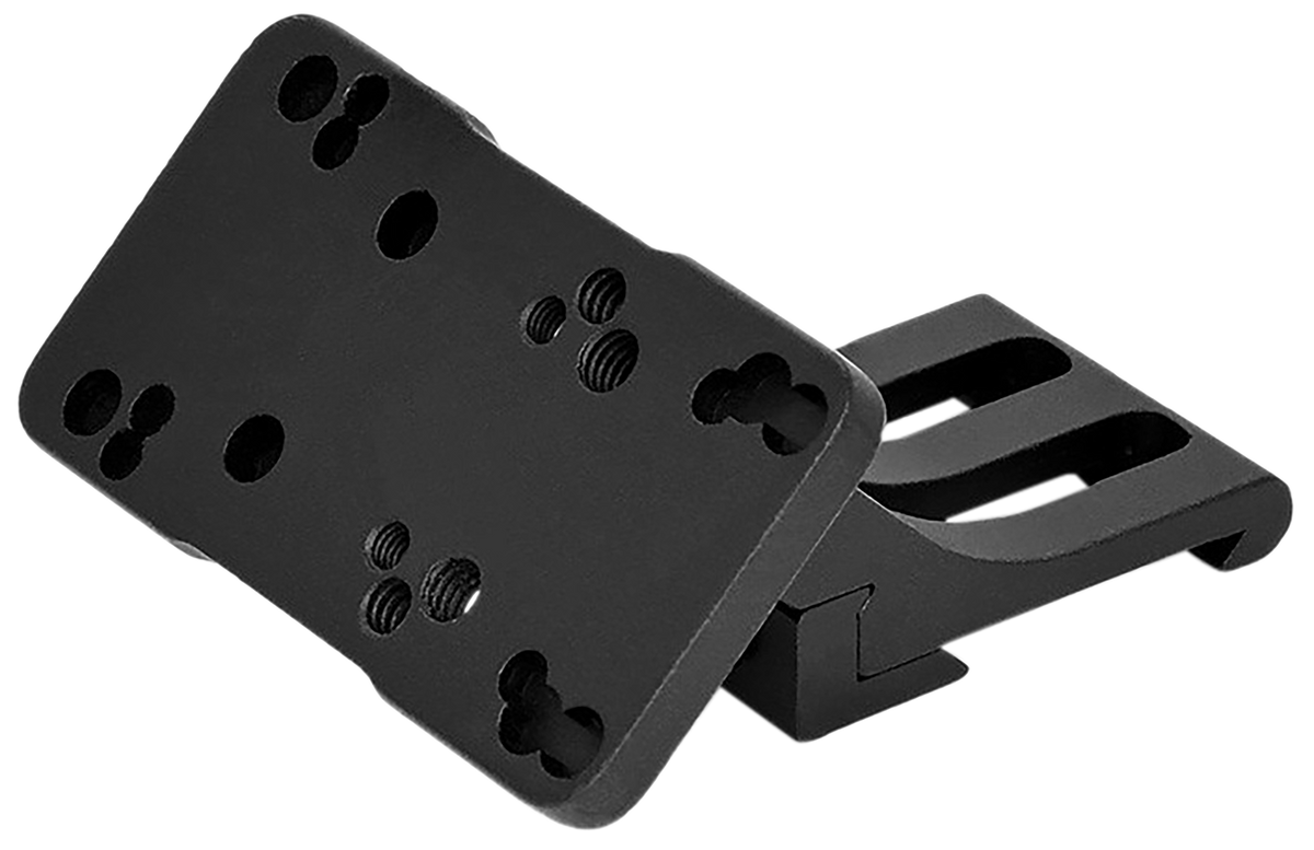 Warne 6110ML Red Dot Riser 45 Degree Offset Reflex Mount - Left Hand - Black Anodized Aluminum