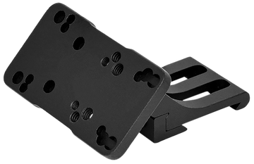 Warne 6110ML Red Dot Riser 45 Degree Offset Reflex Mount - Left Hand - Black Anodized Aluminum