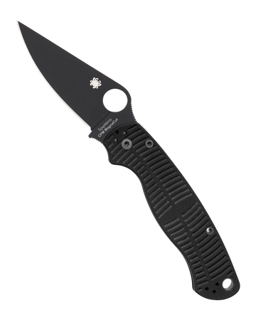 Spyderco Para Military 2 Salt 3.45" CPM MagnaCut Black DLC Plain Edge Black G-10 Folding Knife