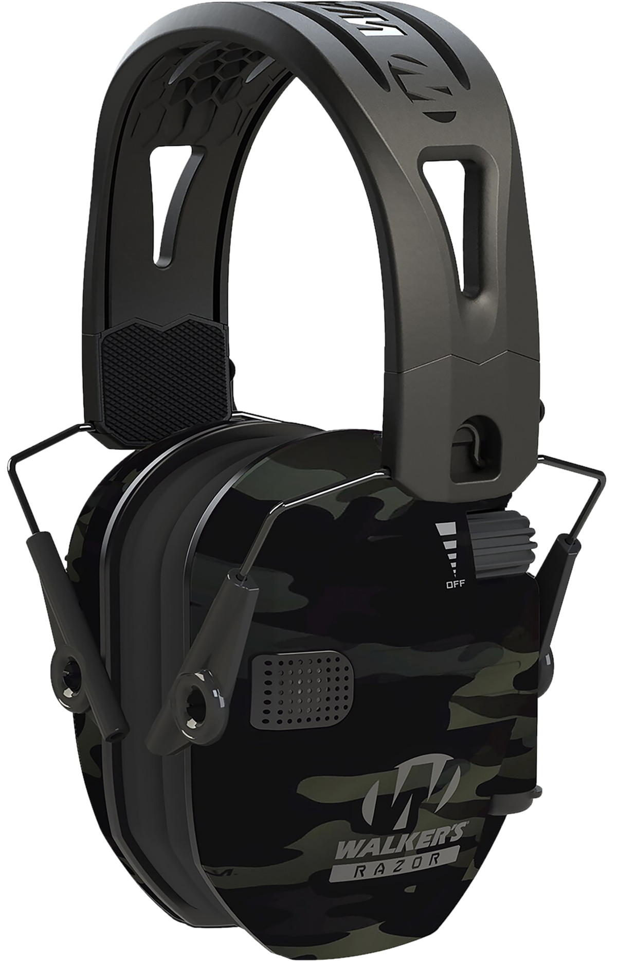 Walkers Game Ear Razor Tacti-Grip 23 dB Over the Head Gray MultiCam/Black Polymer Electronic Muff