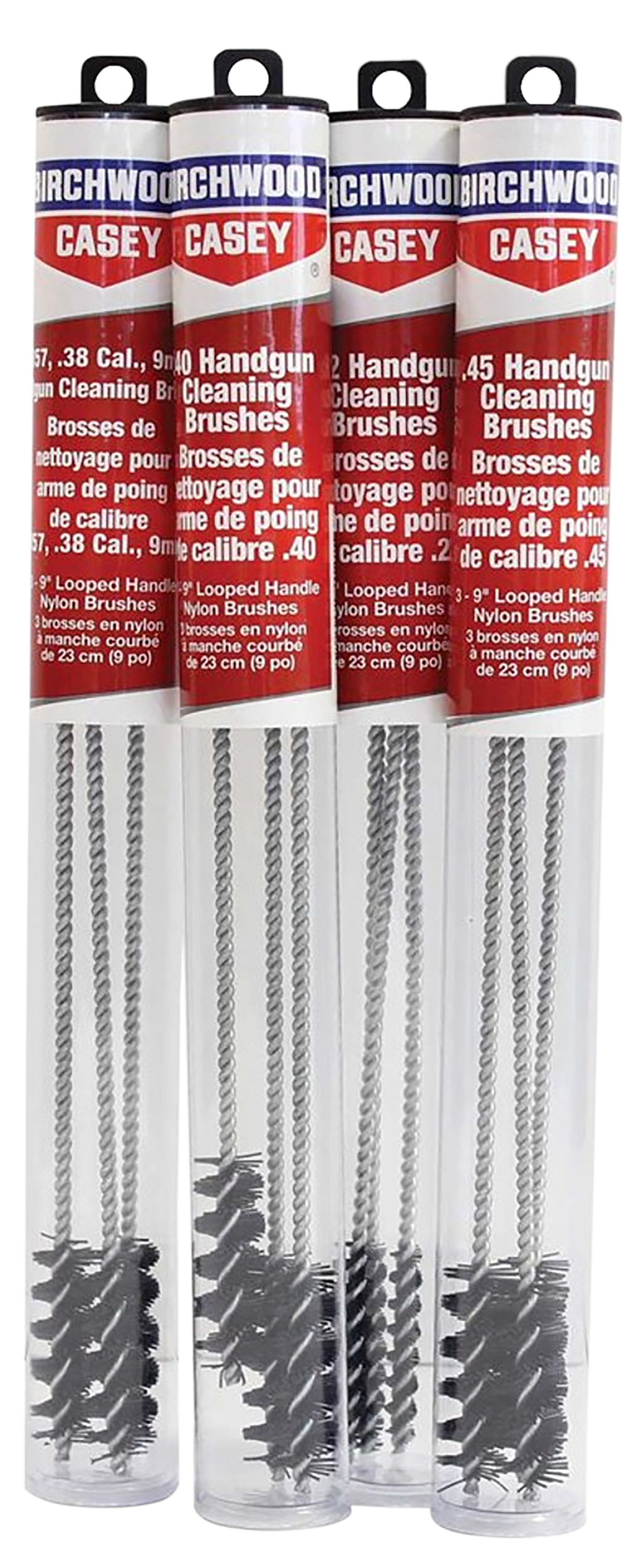 Birchwood Casey 41210 Handgun Looped Cleaning Brushes 9mm/.357/.38/.380 9" Nylon 3 Pack