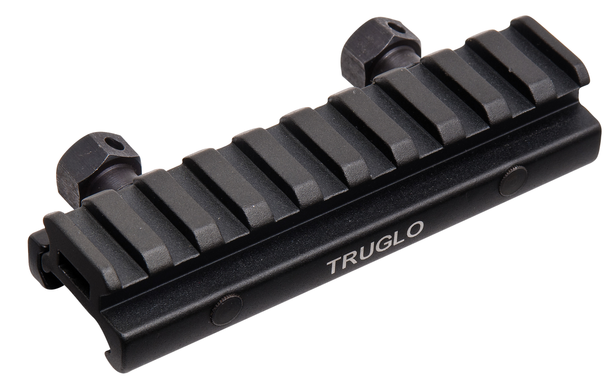 TruGlo Picatinny Riser Mount 0.5" Rise 4" Long CNC Aluminum - Matte Black Anodized