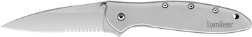 Kershaw Leek 1660ST 3" Folding Drop Point Part Serrated Bead Blasted Stainless