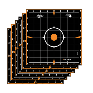 EZ-Aim 15301 Splash Reactive 8" Sight-In Grid Self-Adhesive Paper Target Black/Orange - 6 Pack