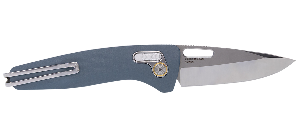 S.O.G One-Zero XR 3.10" Folding Plain CPM S35VN Steel Blade Smoke Gray Aluminum Handle