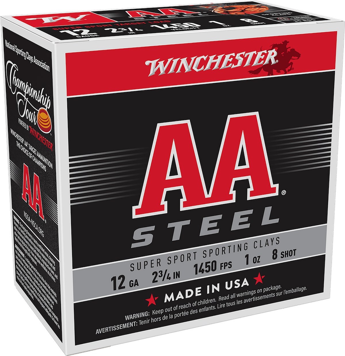 Winchester Ammo AA Super Sport Sporting Clay 12 Gauge 2.75" 1oz #8 Steel Shot 25 Rd - Box or Case