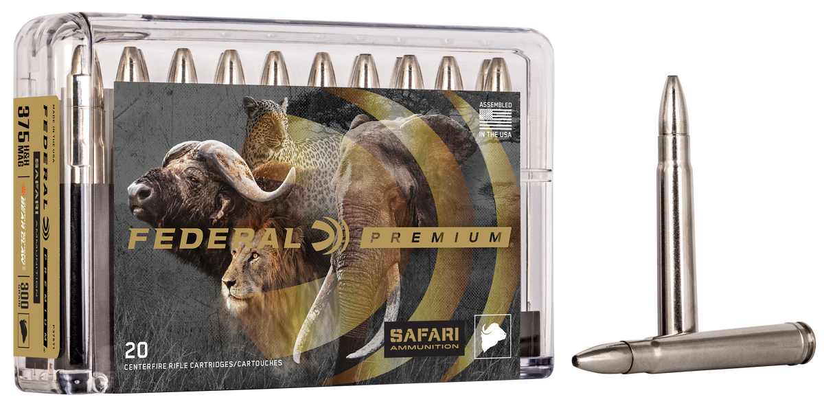 Federal Premium Safari Cape-Shok 375 H&H Mag 300gr Trophy Bonded Bear Claw - Box or Case