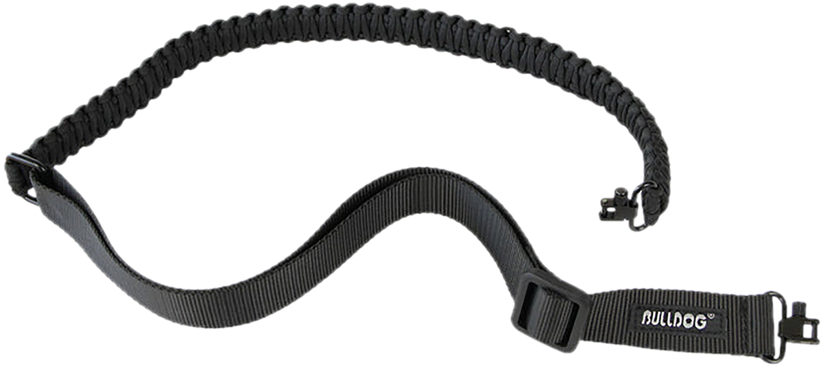 Bulldog BD835 Deluxe Rifle Sling Black Paracord w/ Locking Swivels