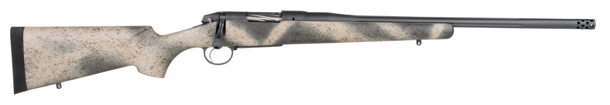 Bergara Rifles Premier Highlander 308 Win 20" 4+1 Bolt-Action Rifle - Sniper Gray Cerakote / Woodland Camo Grayboe Stock
