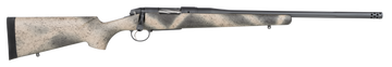 Bergara Rifles Premier Highlander 308 Win 20" 4+1 Bolt-Action Rifle - Sniper Gray Cerakote / Woodland Camo Grayboe Stock