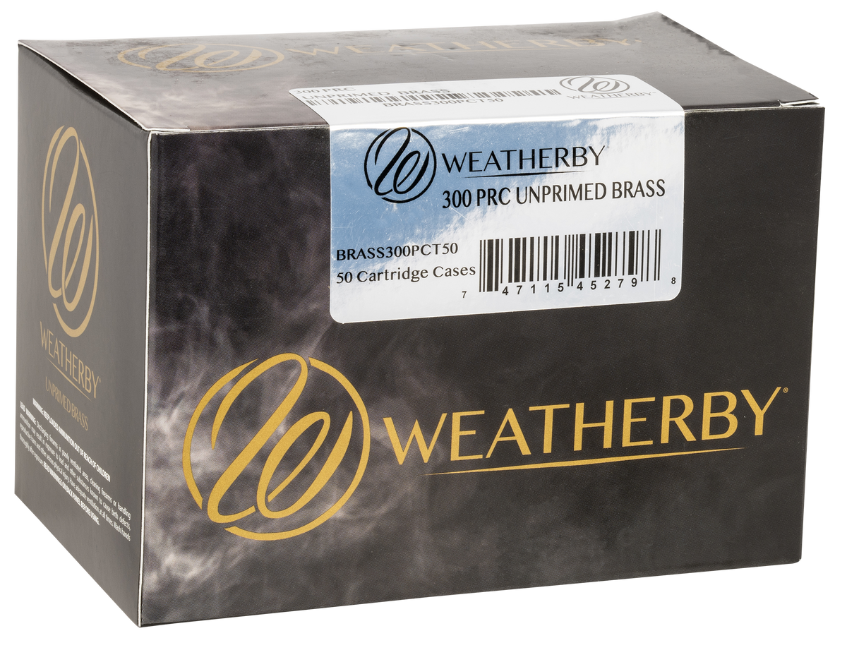 Weatherby 300 PRC Unprimed Brass Rifle Cases 50/Box