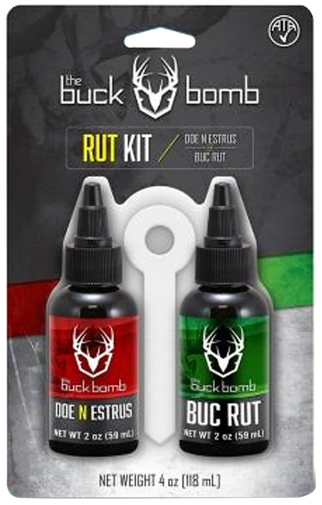 The Buck Bomb Rut Kit Whitetail Deer Scent - 2oz Doe N Estrus + 2oz BucRut
