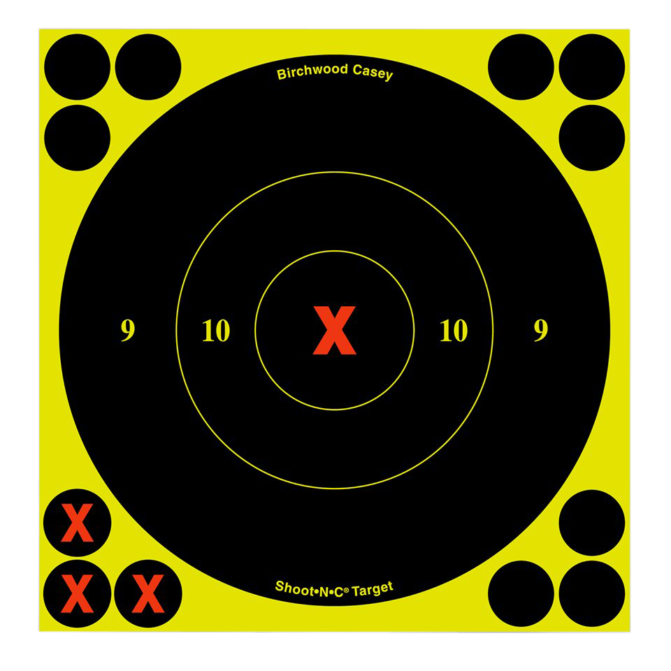 Birchwood Casey 34560 Shoot-N-C Self-Adhesive Paper 6" X-Bullseye Black/Yellow Target 60 Pack