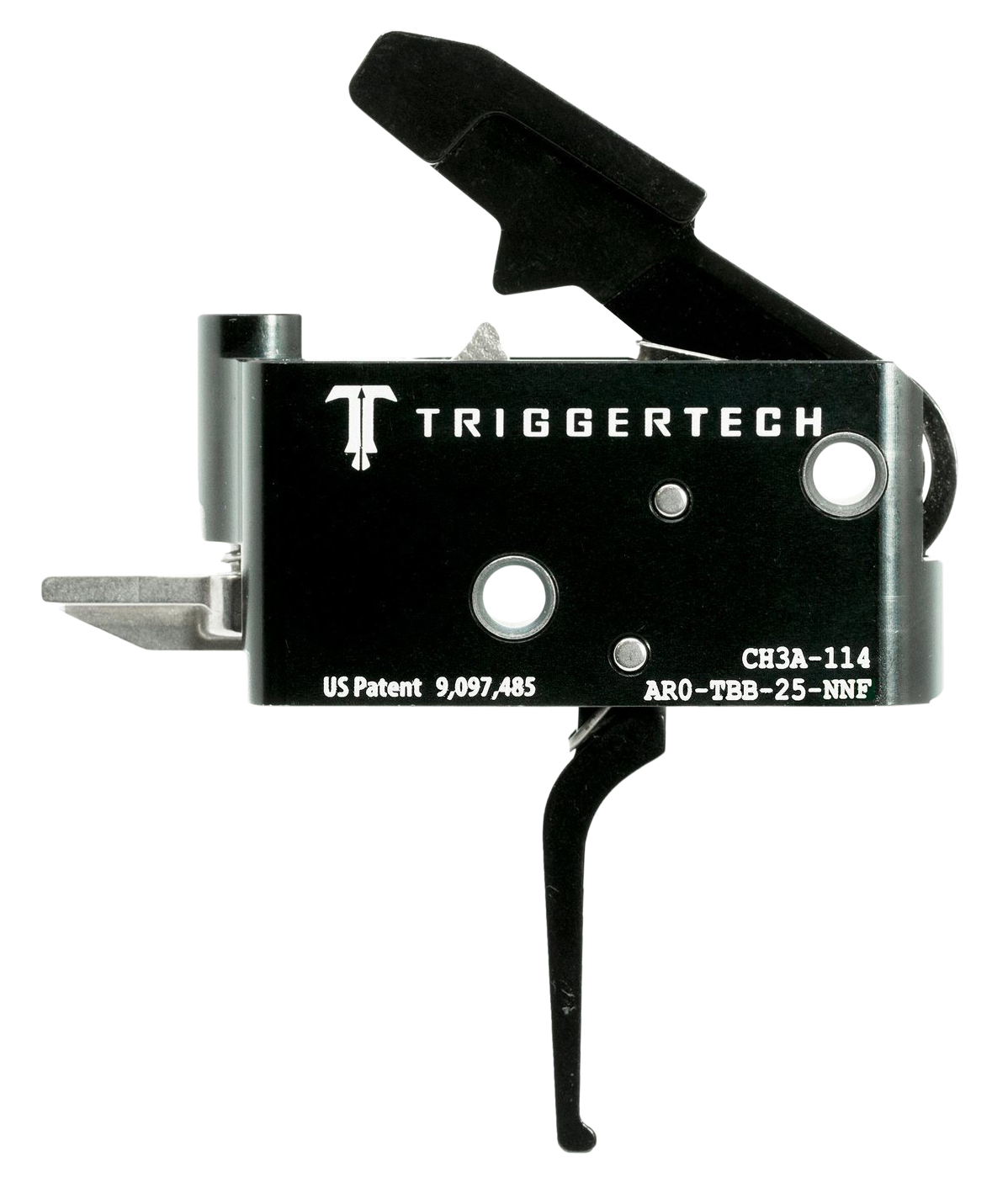 TriggerTech Adaptable Primary AR-15 2.50-5 lbs Two-Stage Flat Trigger - Right Hand - Black