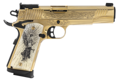 EAA Girsan MC1911 38 Super 5" 9+1 Semi-Auto Pistol - Gold PVD Engraved